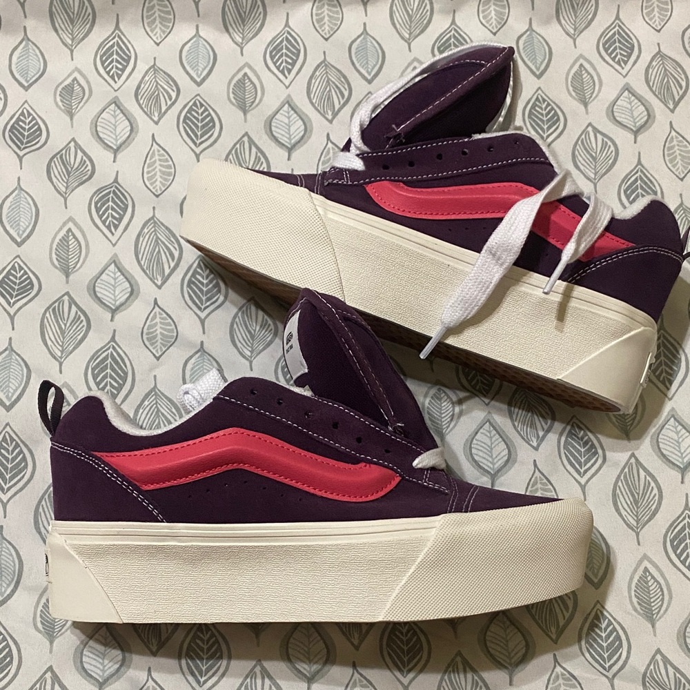 Vans Women's Bold Purple and Pink Platform Sneakers